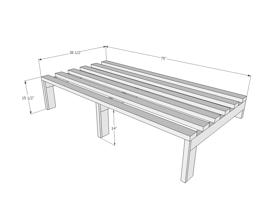 Ana White DIY Daybed for Tiny House Seating and Extra Sleeping DIY